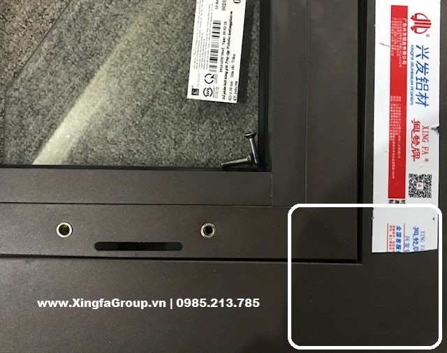 mẫu cửa nhôm Xingfa ép góc tự động hóa CNC với dàn máy nhập khẩu Thổ Nhĩ Kỳ