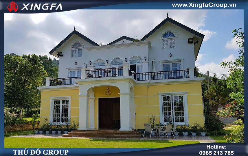 Thi công biệt thự cửa nhôm Xingfa nhập khẩu tại nhà anh Thanh ở Sóc Sơn, Hà Nội