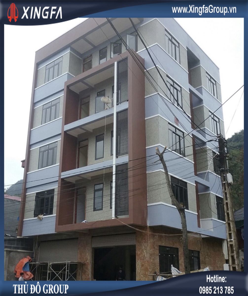Thi công lắp đặt cửa nhôm Xingfa tại khách sạn Thanh Bình nhà anh Đàn ở Trà Lĩnh, Cao Bằng