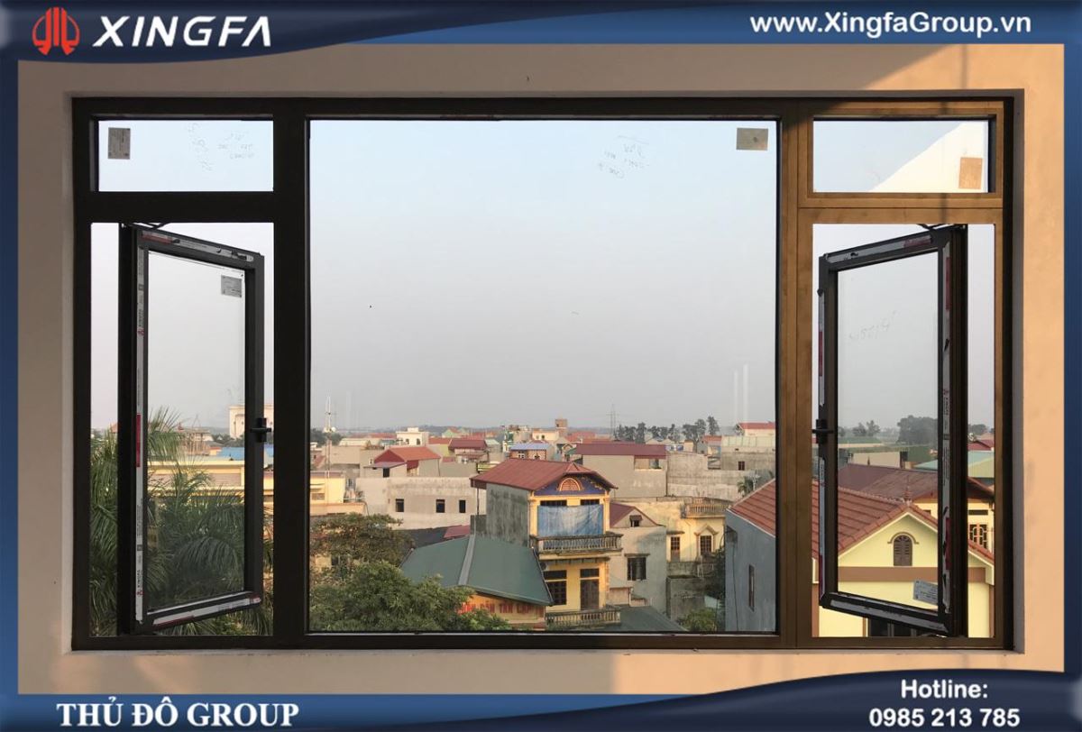 Cửa nhôm Xingfa mầu vân gỗ