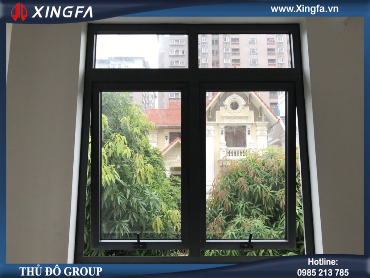 Mẫu cửa sổ nhôm Xingfa mở hất 1 cánh & mở hất 2 cánh