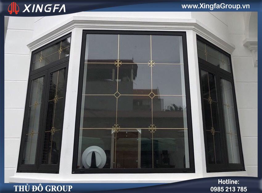 Mẫu cửa nhôm Xingfa dùng kính hộp 2 lớp hút chân không