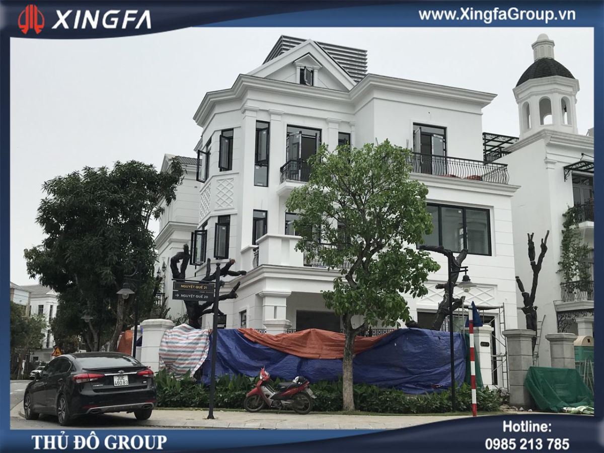 Công trình thi công cửa nhôm Xingfa tại Nguyệt Quế xx, KĐT Vinhome Riverside, Long Biên, Hà Nội