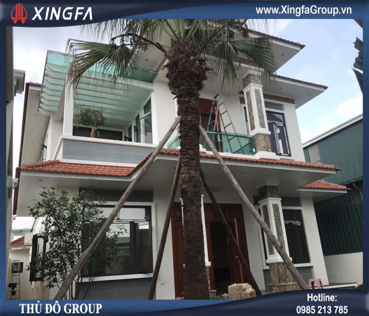 Công trình thi công lắp đặt cửa nhôm Xingfa có cầu cách nhiệt tại nhà anh Mười ở thôn Khóa Nhu, Yên Hòa, Yên Mỹ, Hưng Yên