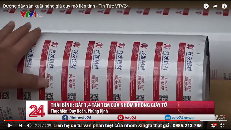 Nhôm Xingfa giả nhái