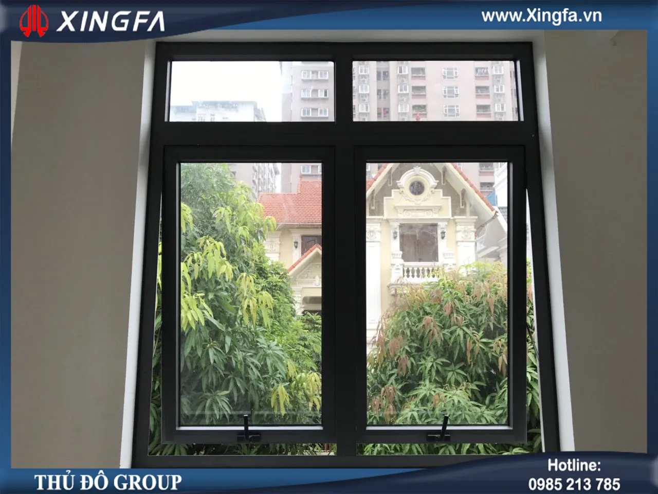 Thiết kế xây dựng cửa mặt tiền nhà vượt tầng bằng hệ tường kính nhôm Xingfa nhập khẩu