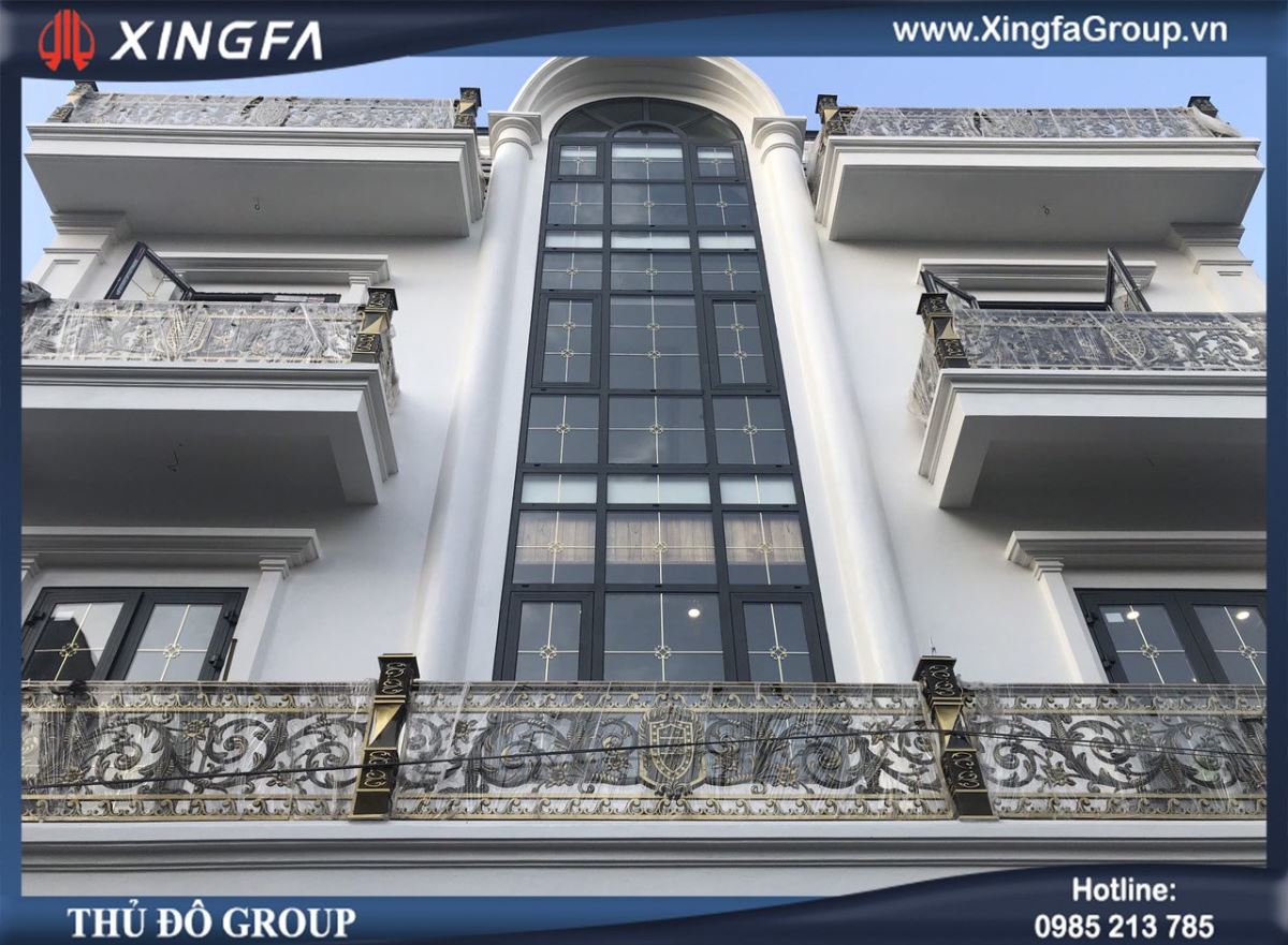 Công trình sử dụng cửa nhôm Xingfa dùng kính hộp 2 lớp cách âm cách nhiệt 5-9-6,38 mm