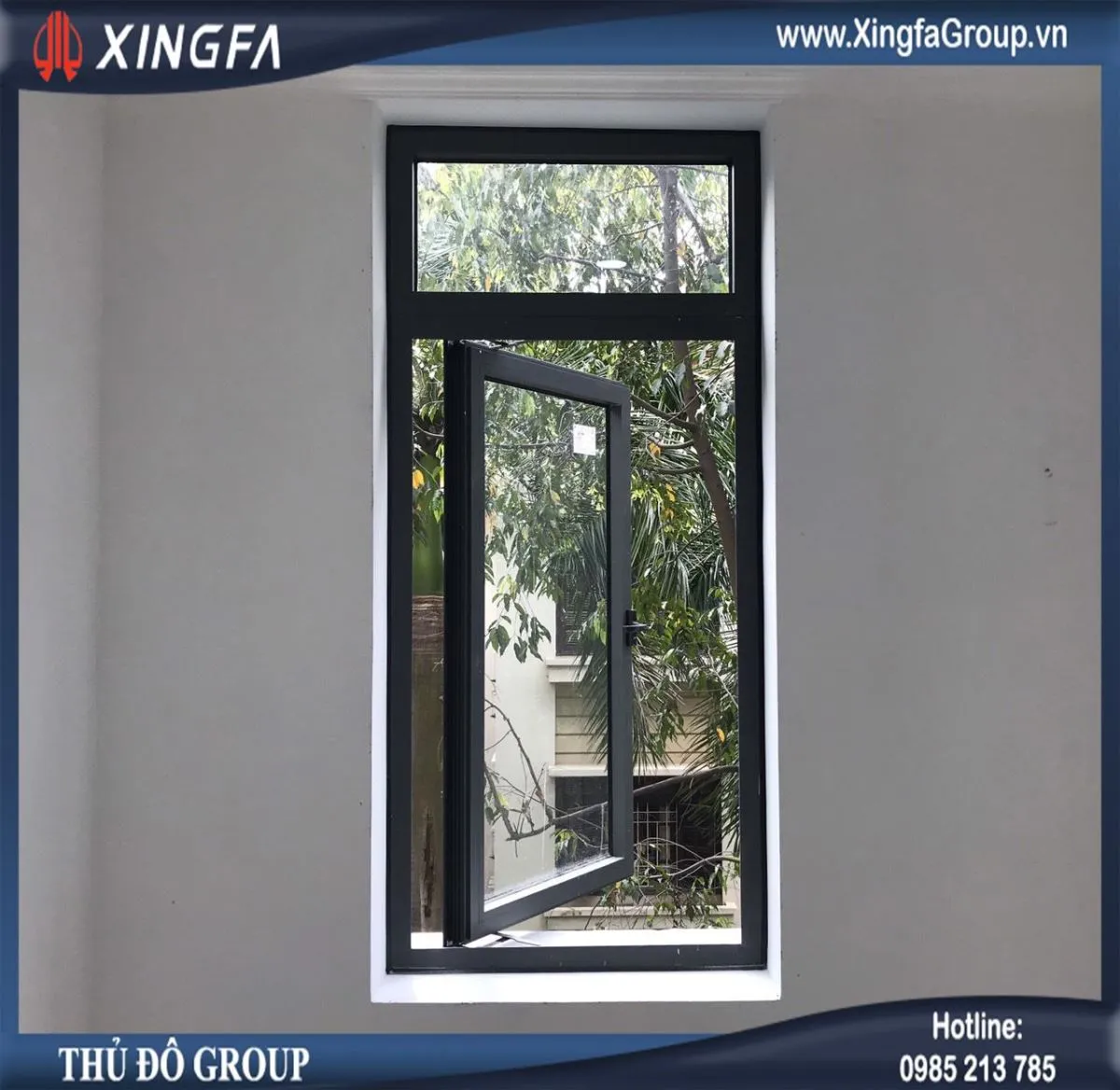 Ấn tượng với khuôn cửa sổ rộng sử dụng nhôm Xingfa nhập khẩu mở quay 5 cánh