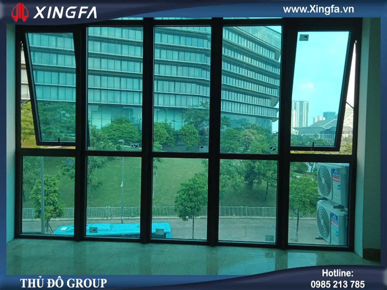 Sự kết hợp giữa rèm cửa và nhôm hệ Xingfa nhập khẩu