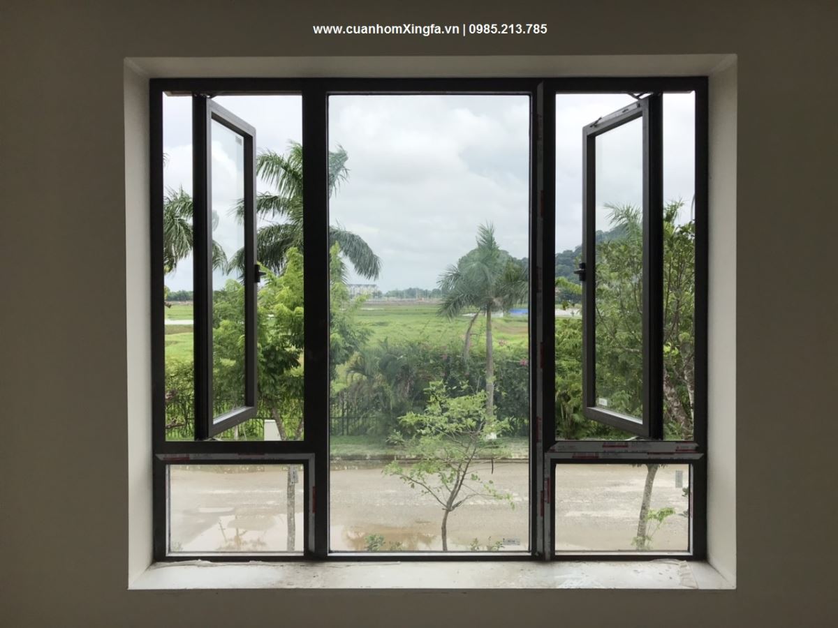 Cửa nhôm Xingfa mầu vân gỗ