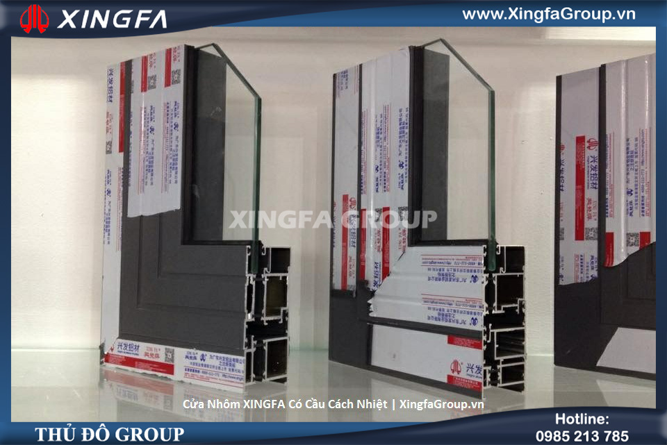 Mẫu nhôm XINGFA có cầu cách nhiệt nhập khẩu chính hãng tem đỏ Quảng Đông 100%
